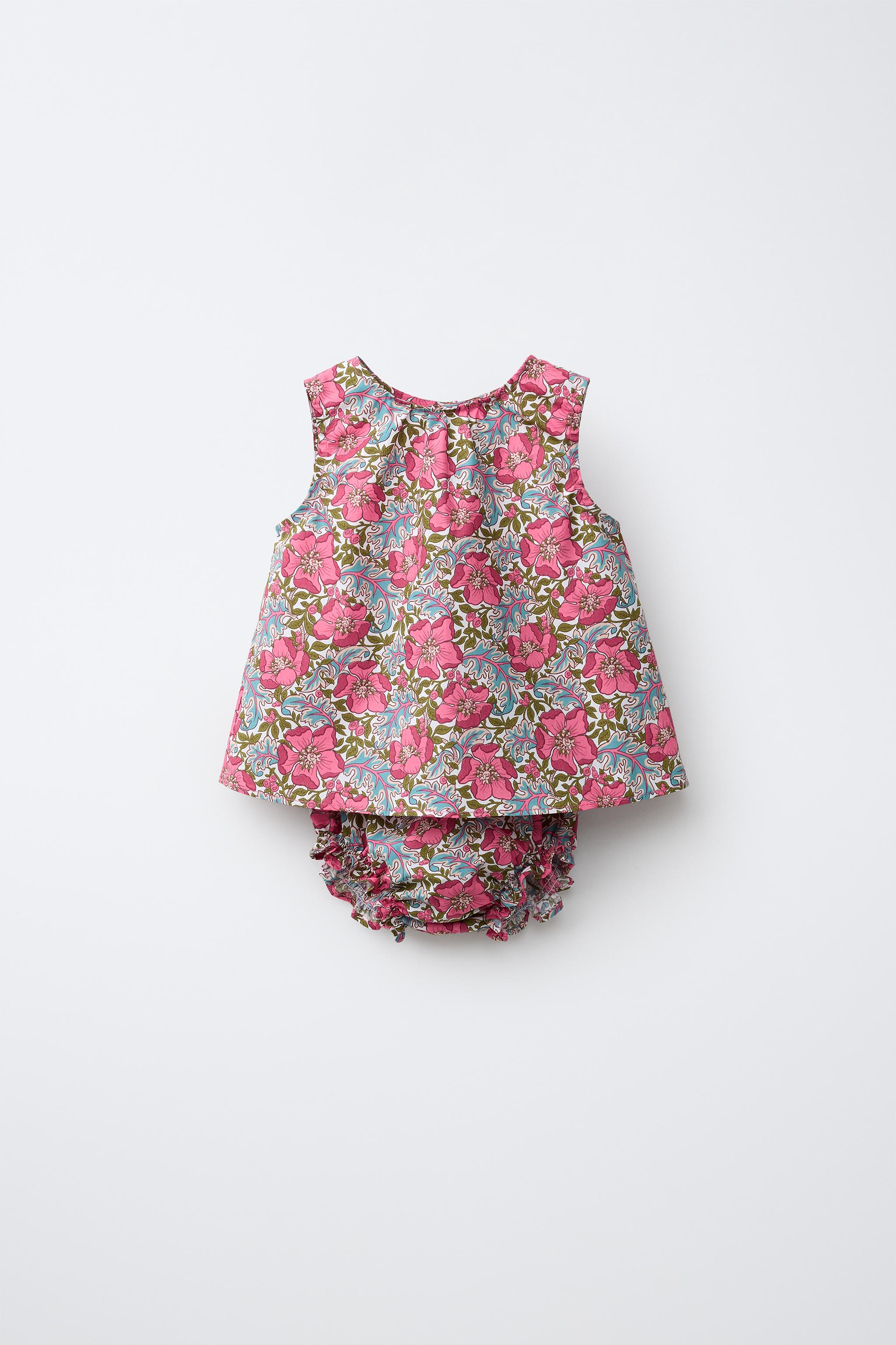 FLORAL PRINT BLOUSE AND BLOOMER SET MADE WITH LIBERTY FABRIC